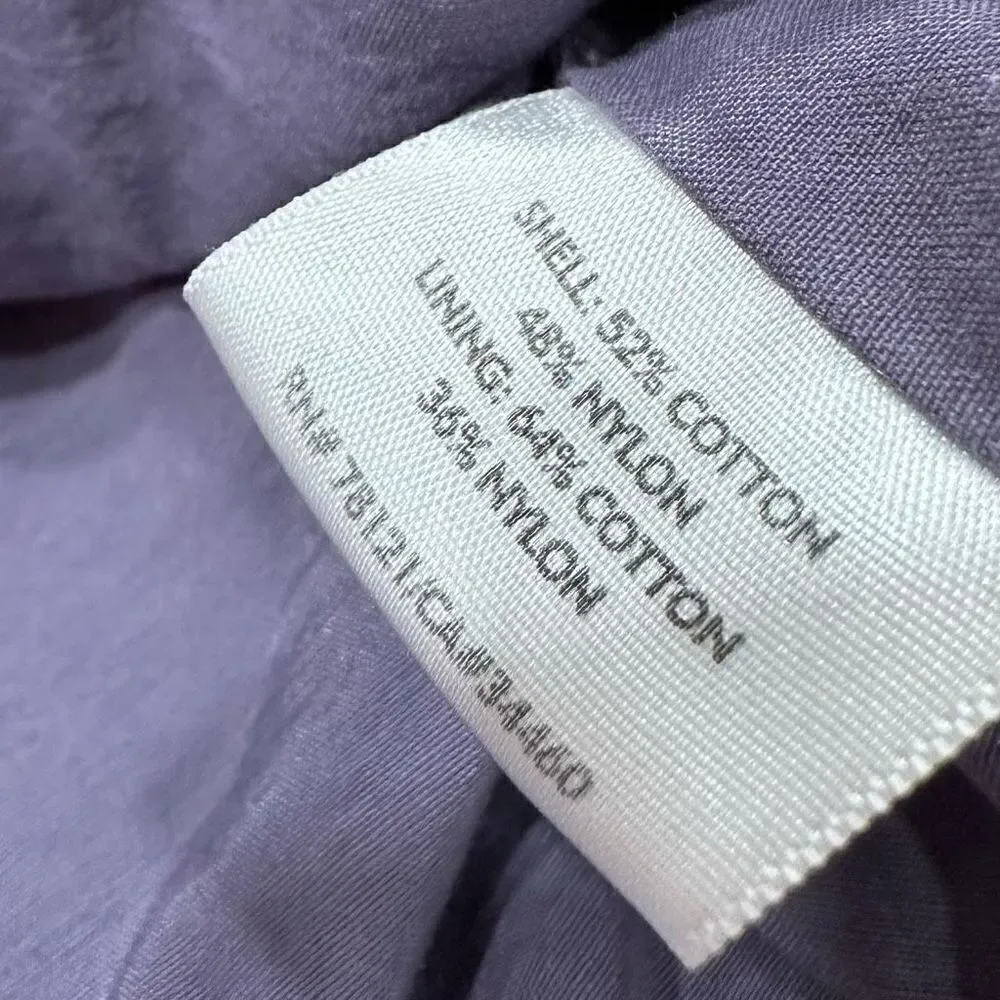 Eileen Fisher Womens Purple Full Zip‎ Vest Medium Cotton Nylon Blend Modern Chic